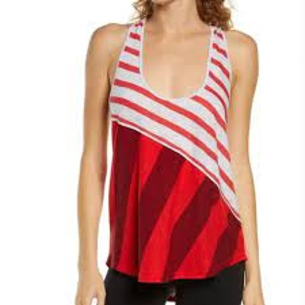 NWT - FREE PEOPLE FP MOVEMENT Keep Rolling Racerback Tank In Watermelon Wedge